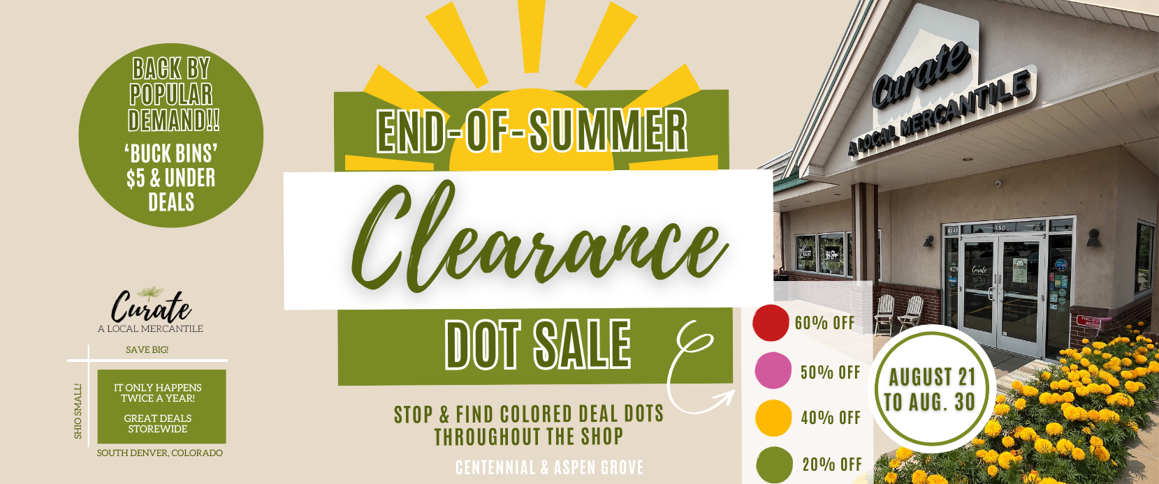 End of Summer Sale at Curate Mercantile